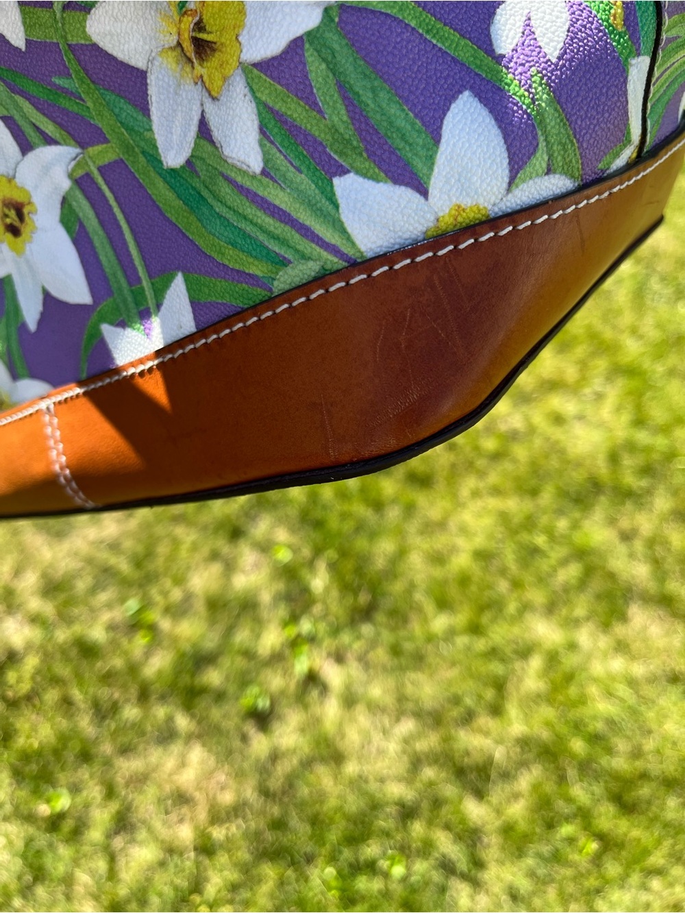 Dooney & Bourke Purple Daffodil Drawstring Bucket Bag - Picture 14 of 15